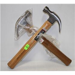LOT OF 2 AURORA 16OZ CLAW HAMMER WITH HICKORY