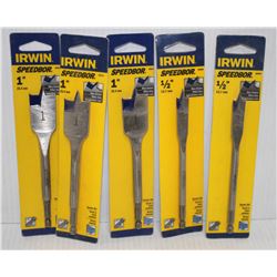 LOT OF 5 IRWIN 1/2" SPEEDBORE BITS