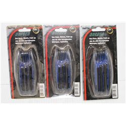 LOT OF 3 AURORA METRIC FOLDUP HEX KEY SETS