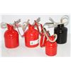 Image 1 : LOT OF 4 LEVER OIL CANS, ASSORTED SIZES