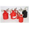 Image 1 : LOT OF 4 LEVER OIL CANS, ASSORTED SIZES