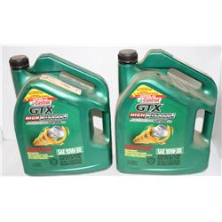 TWO BOTTLES OF CASTROL GTX HIGH MILEAGE 10W-30