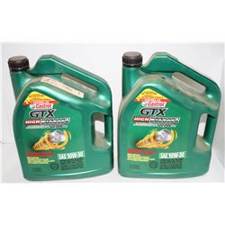 TWO BOTTLES OF CASTROL GTX HIGH MILEAGE 10W-30