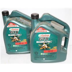 TWO BOTTLES OF CASTROL GTX MAGNATEC 0W-20