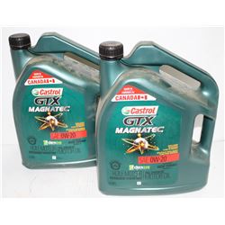 TWO BOTTLES OF CASTROL GTX MAGNATEC 0W-20