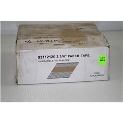 CASE OF 2000 STICK NAILS. 3 1/4"