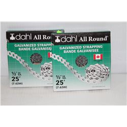 TWO BOXES OF DAHL ALL ROUND GALVANIZED STRAPPING