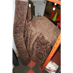 ROLL CUT VELVET BROWN ON BROWN UPHOLSTERY FABRIC