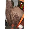 Image 1 : ROLL CUT VELVET BROWN ON BROWN UPHOLSTERY FABRIC