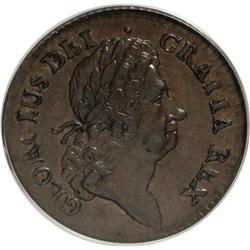 1723 FARTH Hibernia Farthing, DEI GRATIA AU58 PCGS. Ex
