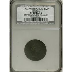 1773 1/2P Virginia Halfpenny, Period--Environmental