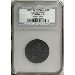 1787 1/2P Machin's Mills Halfpenny--Corroded--NCS. X