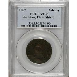 1787 COPPER New Jersey Copper, Small Planchet, Plain