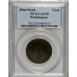 Undated 1C Washington Double Head Cent AU55 PCGS.