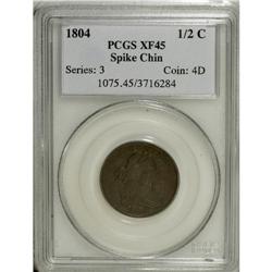 1804 1/2 C Spiked Chin XF45 PCGS. PCGS Population