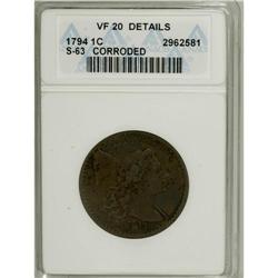 1794 1C Head of 1795--Corroded--ANACS. VF20 Details. N