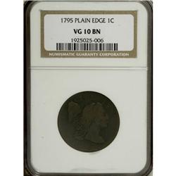 1795 1C Plain Edge VG10 NGC. NGC Census: (10/135).