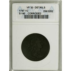 1797 1C Reverse of 1797, Stems--Corroded--ANACS. VF30