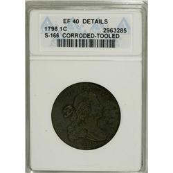 1798 1C First Hair Style--Corroded, Tooled--ANACS. XF4