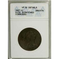 1807 1C Large Fraction--Corroded, Scratched--ANACS. VF
