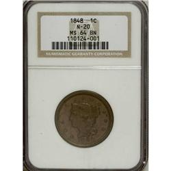 1848 1C MS64 Brown NGC. N-20. NGC Census: (90/60).