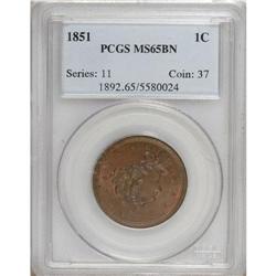 1851 1C MS65 Brown PCGS. PCGS Population (49/6). N