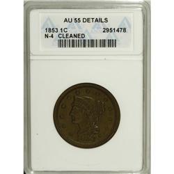 1853 1C --Cleaned--ANACS. AU55 Details. NGC Census: (44