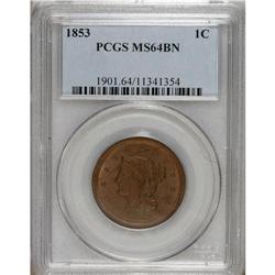 1853 1C MS64 Brown PCGS. PCGS Population (166/70).