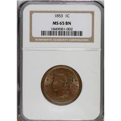 1853 1C MS65 Brown NGC. NGC Census: (179/77). PCGS