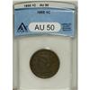 Image 1 : 1855 1C Upright 5s AU50 ANACS. NGC Census: (7/492)