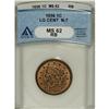 Image 3 : 1856 1C Upright 5 MS62 Brown ANACS. N-7. NGC Census: (