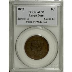 1857 1C Large Date AU55 PCGS. PCGS Population (26/
