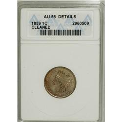1859 1C --Cleaned--ANACS. AU58 Details. NGC Census: