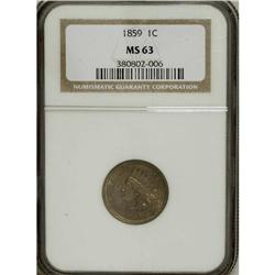 1859 1C MS63 NGC. NGC Census: (234/580). PCGS Popu