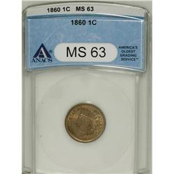 1860 1C MS63 ANACS. NGC Census: (174/489). PCGS Po