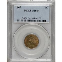 1862 1C MS64 PCGS. PCGS Population (480/0). NGC Ce