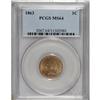 Image 1 : 1863 1C MS64 PCGS. PCGS Population (563/160). NGC