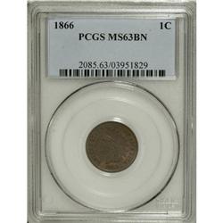 1866 1C MS63 Brown PCGS. Ex: August 1986 Coin Gall