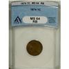 Image 1 : 1874 1C MS64 Red and Brown ANACS. NGC Census: (120