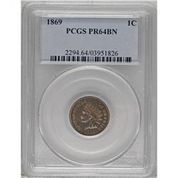 1869 1C PR64 Brown PCGS. Ex: February 1988, Coin G