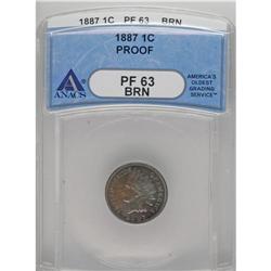 1887 1C PR63 Brown ANACS. NGC Census: (18/111). PC