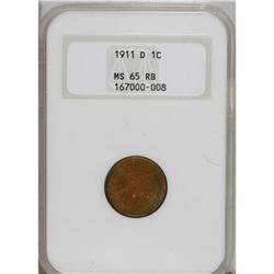 1911-D 1C MS65 Red and Brown NGC. NGC Census: (48/