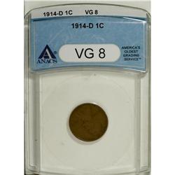 1914-D 1C VG8 ANACS. NGC Census: (159/2234). PCGS