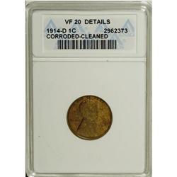 1914-D 1C --Cleaned, Corroded--ANACS. VF20 Details.