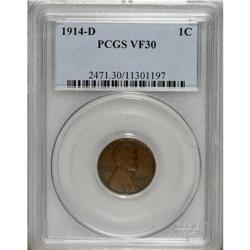 1914-D 1C VF30 PCGS. PCGS Population (168/873). NG