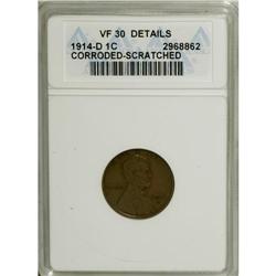 1914-D 1C --Corroded, Scratched--ANACS. VF30 Details.