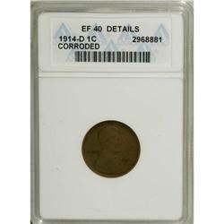 1914-D 1C --Corroded--ANACS. XF40 Details. NGC Cens