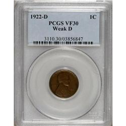 1922-D 1C Weak D VF30 PCGS. PCGS Population (25/84