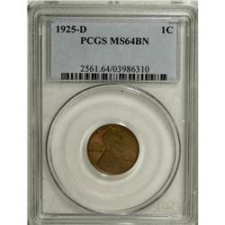 1925-D 1C MS64 Brown PCGS. PCGS Population (21/2).
