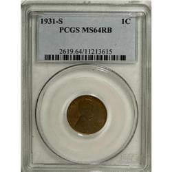 1931-S 1C MS64 Red and Brown PCGS. PCGS Population